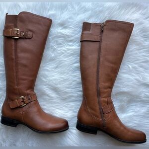 🆕 Naturalizer Women's Riding Boots Brown Leather Size 7.5 Knee High